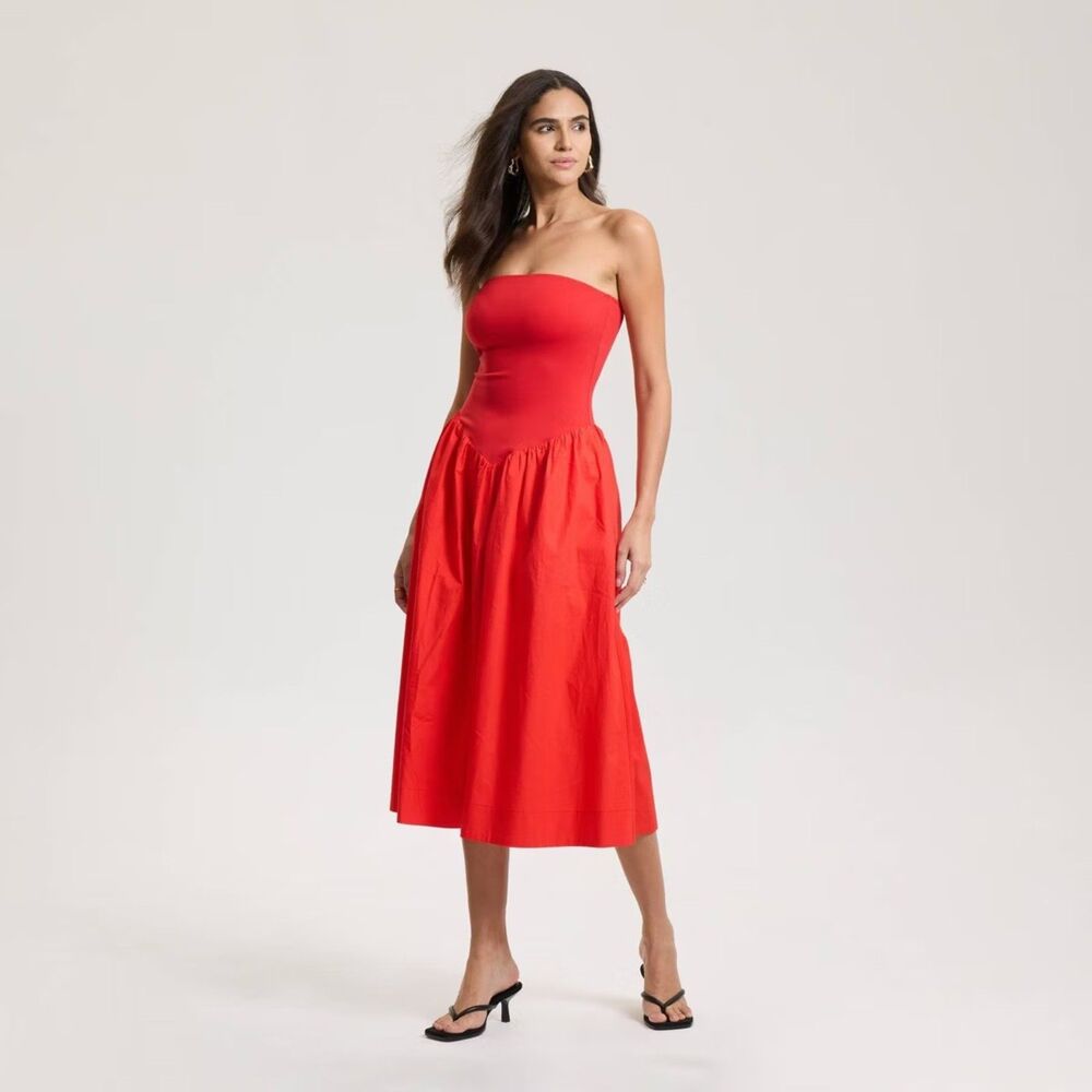 A NEW DAY KNIT TUBE TOP LINED MAXI DRESS WORK TO DINNER DRESS UP OR DOWN SZ. XS